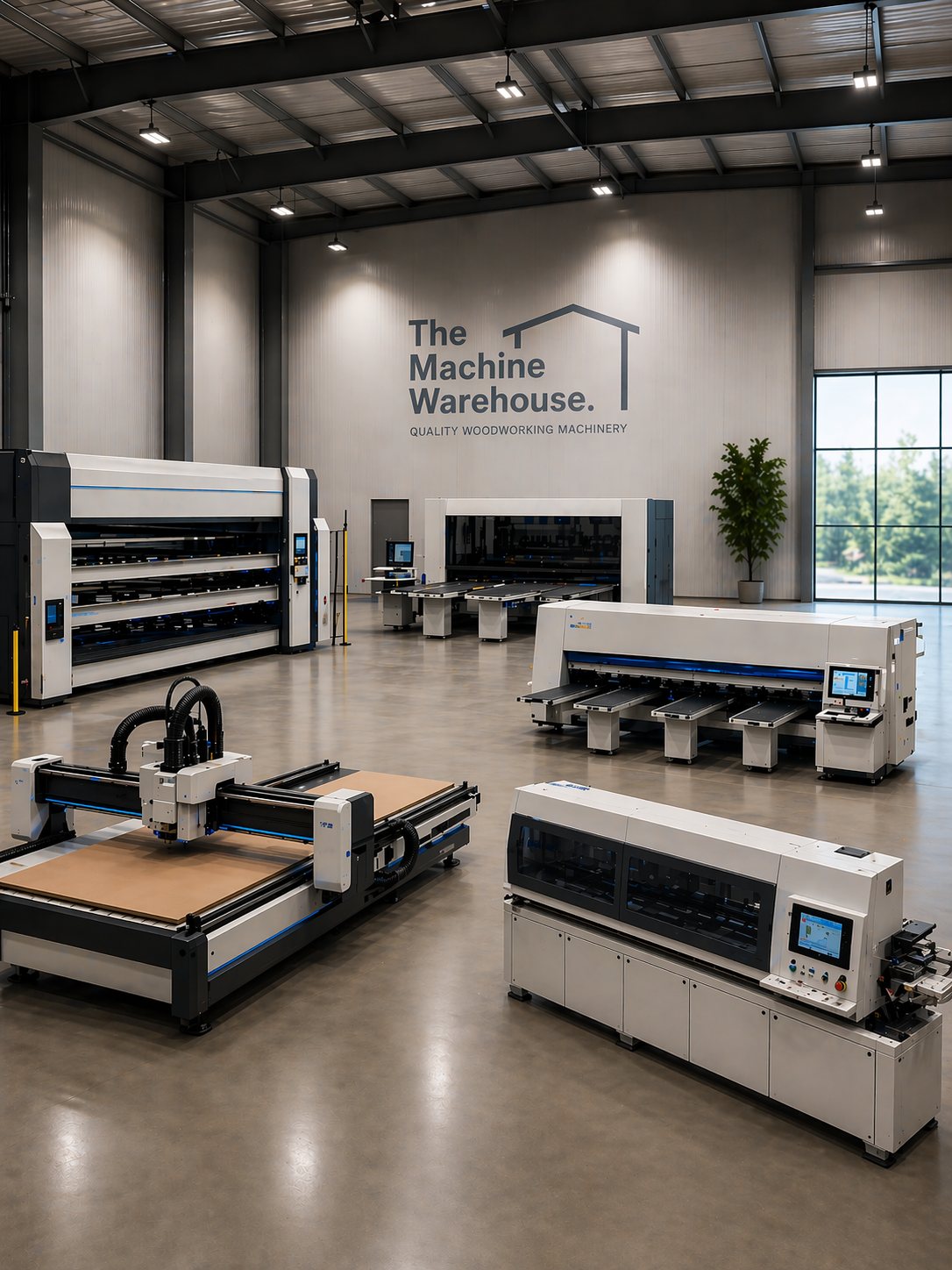 Used industrial woodworking and metalworking machinery warehouse and showroom